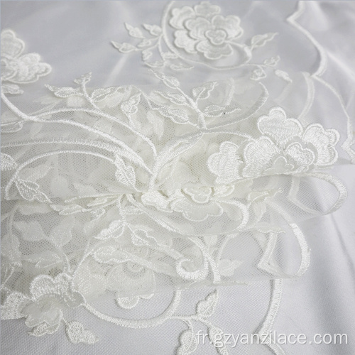 Dentelle de broderie blanche Africa Tulle Lace